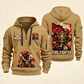 Fire Fighter Courage Helmet and Hose quarter-zip hoodie in Khaki, front and back, Your name and since 2005 artwork