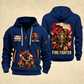 Fire Fighter Courage Helmet and Hose quarter-zip hoodie in Navy, front and back, Your name and since 2005 artwork