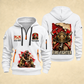 Fire Fighter Courage Helmet and Hose quarter-zip hoodie in White, front and back, Your name and since 2005 artwork