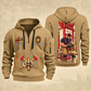 Fire Fighter Station Detail Lantern and Nozzle quarter-zip hoodie in Khaki, front and back, Your name and since 2005 artwork