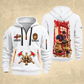 Fire Fighter Station Detail Lantern and Nozzle quarter-zip hoodie in White, front and back, Your name and since 2005 artwork