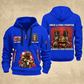 Fire Fighter Once and Always Fire Fighter quarter-zip hoodie in Blue, front and back, Your name and since 2005 artwork