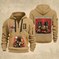 Fire Fighter Once and Always Fire Fighter quarter-zip hoodie in Khaki, front and back, Your name and since 2005 artwork