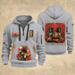 Fire Fighter Once and Always Fire Fighter quarter-zip hoodie in Light Grey, front and back, Your name and since 2005 artwork