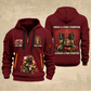 Fire Fighter Once and Always Fire Fighter quarter-zip hoodie in Wine Red, front and back, Your name and since 2005 artwork