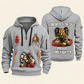 Fire Fighter Proud to Answer the Call quarter-zip hoodie in Light Grey, front and back, Your name and since 2005 artwork