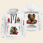 Fire Fighter Proud to Answer the Call quarter-zip hoodie in White, front and back, Your name and since 2005 artwork