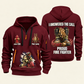 Fire Fighter Proud to Answer the Call quarter-zip hoodie in Wine Red, front and back, Your name and since 2005 artwork