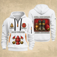 Fire Fighter Lifelong Fire Service Bell and Lantern quarter-zip hoodie in White, front and back, Your name and since 2005 artwork