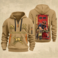Fire Fighter Gold Service Hose Check quarter-zip hoodie in Khaki, front and back, Your name and since 2005 artwork
