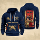 Fire Fighter Gold Service Hose Check quarter-zip hoodie in Navy, front and back, Your name and since 2005 artwork