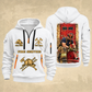 Fire Fighter Gold Service Hose Check quarter-zip hoodie in White, front and back, Your name and since 2005 artwork