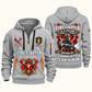 Fire Fighter Calling and Honor Shield quarter-zip hoodie in Light Grey, front and back, Your name and since 2005 artwork