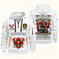 Fire Fighter Calling and Honor Shield quarter-zip hoodie in White, front and back, Your name and since 2005 artwork