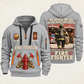 Fire Fighter Why We Serve quarter-zip hoodie in Light Grey, front and back, Your name and since 2005 artwork