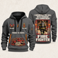Fire Fighter Walked the Station Floor quarter-zip hoodie in Gray, front and back, Your name and since 2005 artwork