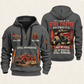 Fire Fighter Dedication Remains quarter-zip hoodie in Gray, front and back, Your name and since 2005 artwork