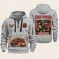 Fire Fighter Dedication Remains quarter-zip hoodie in Light Grey, front and back, Your name and since 2005 artwork