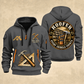 Roofer Every Shingle Counts quarter-zip hoodie in Gray, front and back, Your name and since 2005 artwork