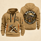 Roofer Every Shingle Counts quarter-zip hoodie in Khaki, front and back, Your name and since 2005 artwork