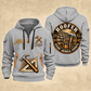 Roofer Every Shingle Counts quarter-zip hoodie in Light Grey, front and back, Your name and since 2005 artwork