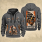 Roofer Roofing Craft Torn Poster quarter-zip hoodie in Gray, front and back, Your name and since 2005 artwork