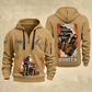 Roofer Roofing Craft Torn Poster quarter-zip hoodie in Khaki, front and back, Your name and since 2005 artwork