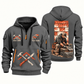 Roofer Shingle Craft quarter-zip hoodie in Gray, front and back, Your name and since 2005 artwork