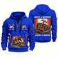 Roofer Once and Always quarter-zip hoodie in Blue, front and back, Your name and since 2005 artwork