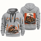 Roofer Once and Always quarter-zip hoodie in Light Grey, front and back, Your name and since 2005 artwork