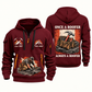 Roofer Once and Always quarter-zip hoodie in Wine Red, front and back, Your name and since 2005 artwork