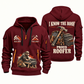 Roofer Proud Craftsperson quarter-zip hoodie in Wine Red, front and back, Your name and since 2005 artwork