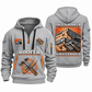 Roofer Lifelong Craft quarter-zip hoodie in Light Grey, front and back, Your name and since 2005 artwork