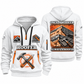 Roofer Lifelong Craft quarter-zip hoodie in White, front and back, Your name and since 2005 artwork