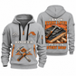 Roofer Work with Purpose quarter-zip hoodie in Light Grey, front and back, Your name and since 2005 artwork