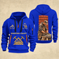 Roofer Golden Craft quarter-zip hoodie in Blue, front and back, Your name and since 2005 artwork