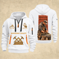Roofer Golden Craft quarter-zip hoodie in White, front and back, Your name and since 2005 artwork