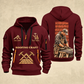 Roofer Golden Craft quarter-zip hoodie in Wine Red, front and back, Your name and since 2005 artwork