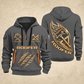 Roofer Craft in Motion quarter-zip hoodie in Gray, front and back, Your name and since 2005 artwork