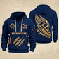 Roofer Craft in Motion quarter-zip hoodie in Navy, front and back, Your name and since 2005 artwork
