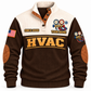 Front of Brown HVAC Shift Finished sports sweatshirt