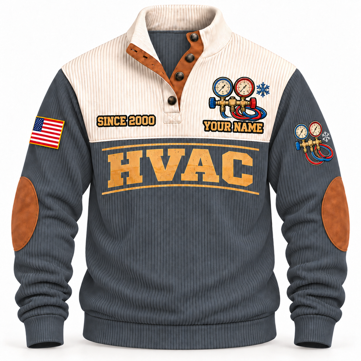 Front of Grey HVAC Shift Finished sports sweatshirt