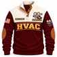 Front of Jujube Red HVAC Shift Finished sports sweatshirt