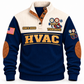 Front of Navy HVAC Shift Finished sports sweatshirt