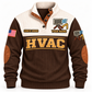 Front of Brown HVAC Ductwork Precision sports sweatshirt