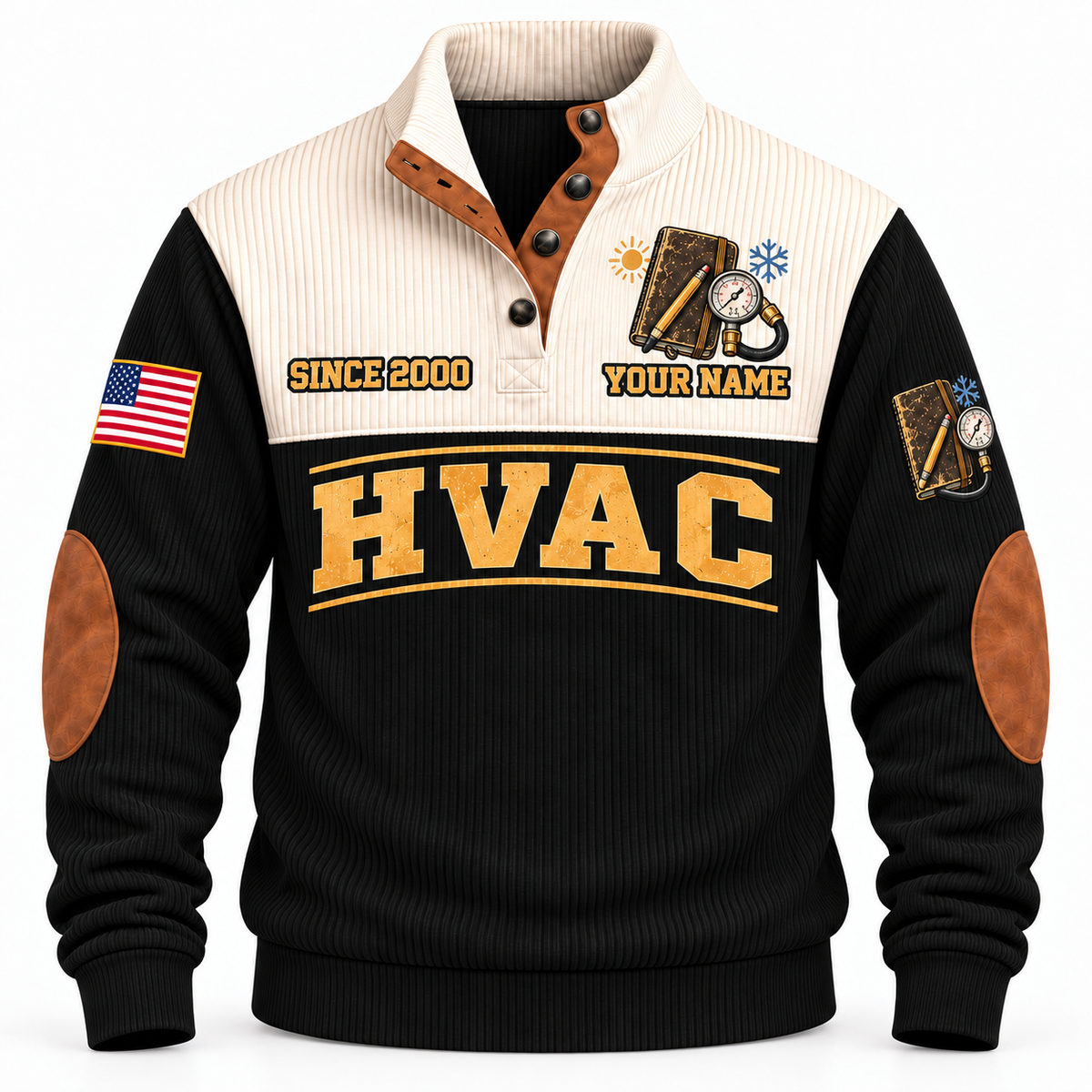 Front of Black HVAC Knowledge Carried Forward sports sweatshirt