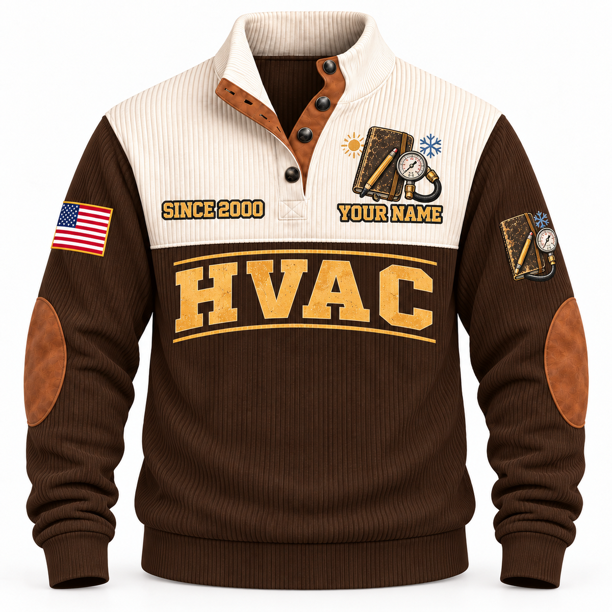 Front of Brown HVAC Knowledge Carried Forward sports sweatshirt