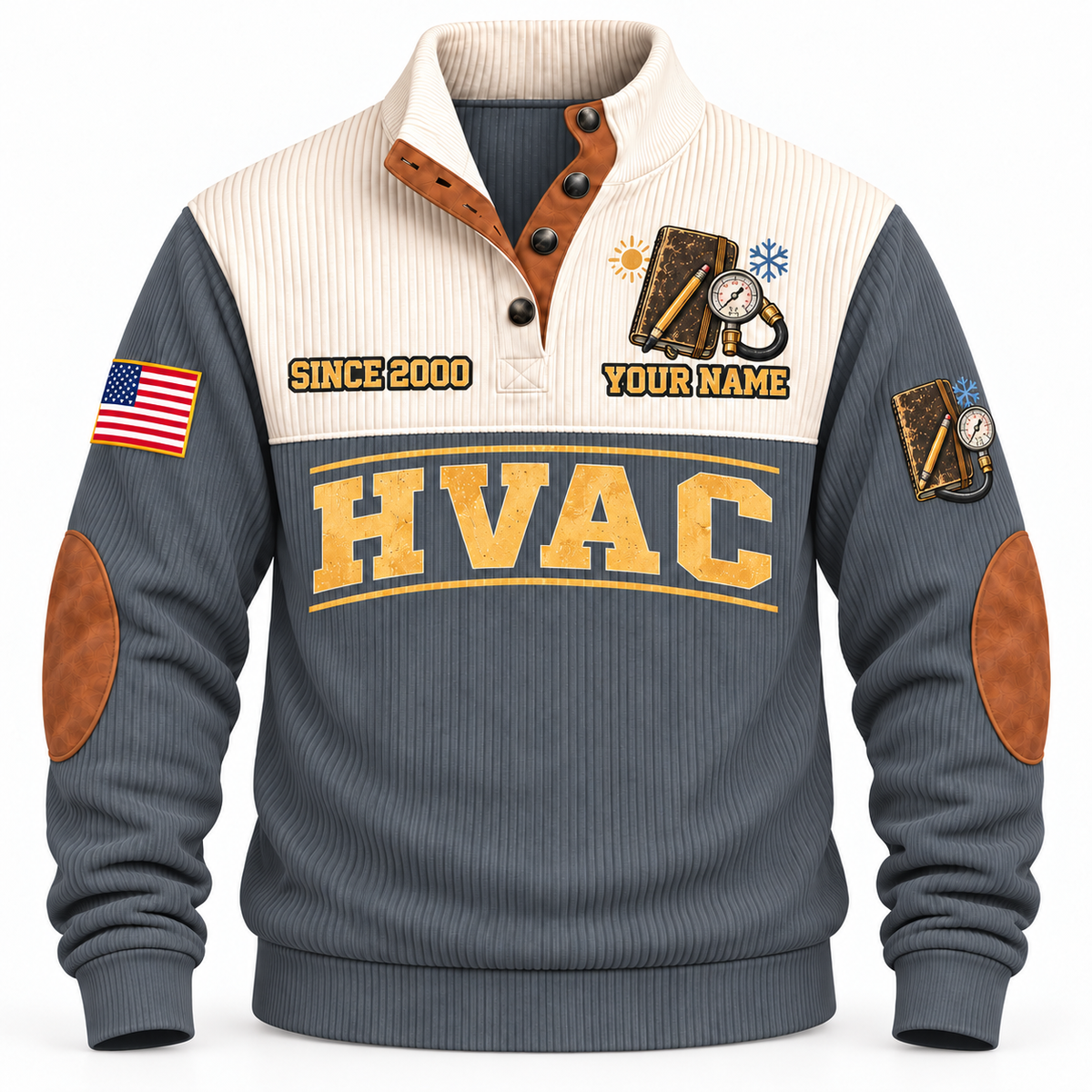 Front of Grey HVAC Knowledge Carried Forward sports sweatshirt