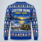 Back of HVAC Gone Fishing Christmas crewneck with coordinated HVAC design and CUSTOM NAME and SINCE 2000 placeholders