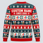 Back of HVAC Fair Isle Christmas crewneck with coordinated HVAC design and CUSTOM NAME and SINCE 2000 placeholders